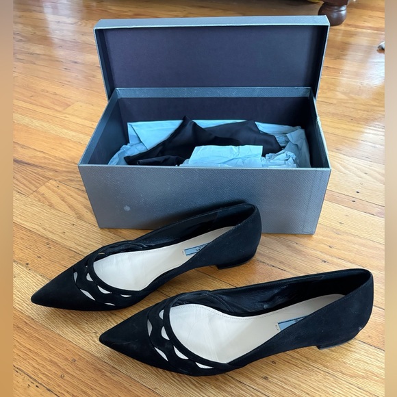 Black Prada Flats with Cutouts - Picture 4 of 5